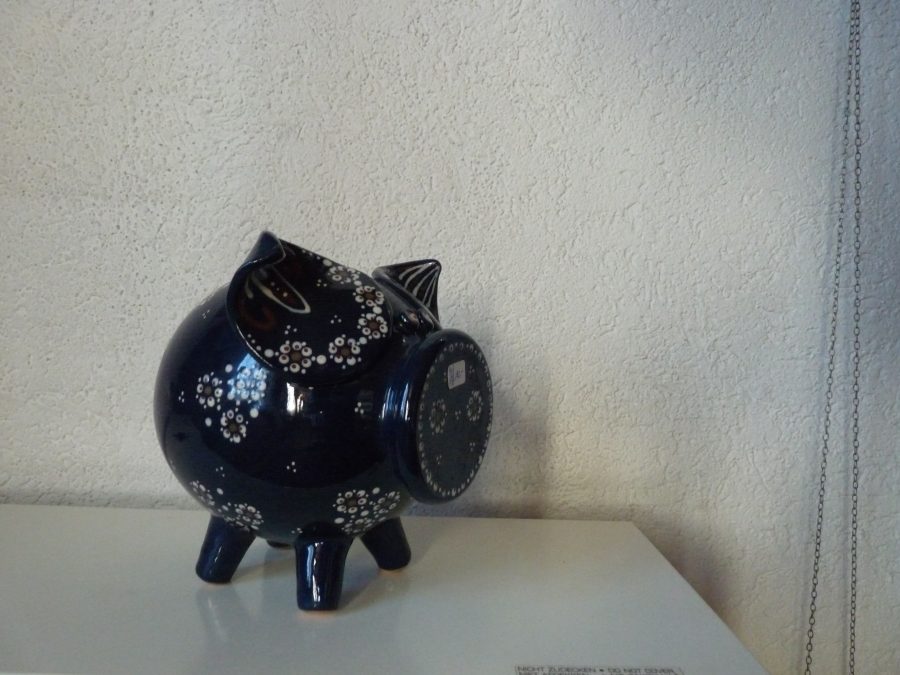 Sparschwein Keramik  Höhe 21 cm  (7 cm Länge  1,8 cm Öffnung für Geld/Noten)